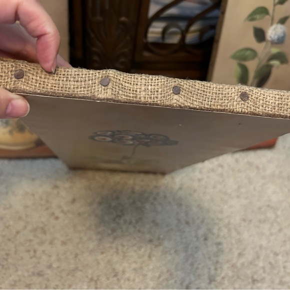 Fabrice de Villeneuve signed tryptch art on burlap stretched canvas - Picture 2 of 7